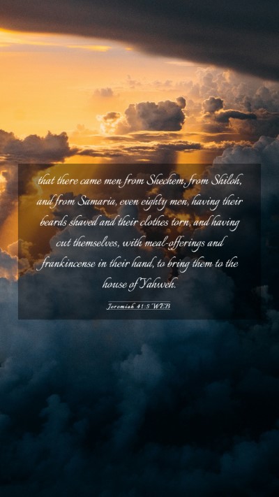 Picture 03 - Jeremiah 41:5 WEB Mobile Phone Wallpaper - that there came men from Shechem, from Shiloh, - Mobile Bible Verse Wallpaper