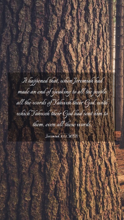 Picture 03 - Jeremiah 43:1 WEB Mobile Phone Wallpaper - It happened that, when Jeremiah had made an end - Mobile Bible Verse Wallpaper