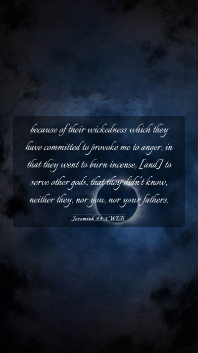 Picture 03 - Jeremiah 44:3 WEB Mobile Phone Wallpaper - because of their wickedness which they have - Mobile Bible Verse Wallpaper