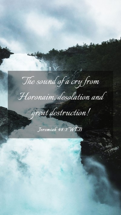 Picture 03 - Jeremiah 48:3 WEB Mobile Phone Wallpaper - The sound of a cry from Horonaim, desolation and - Mobile Bible Verse Wallpaper