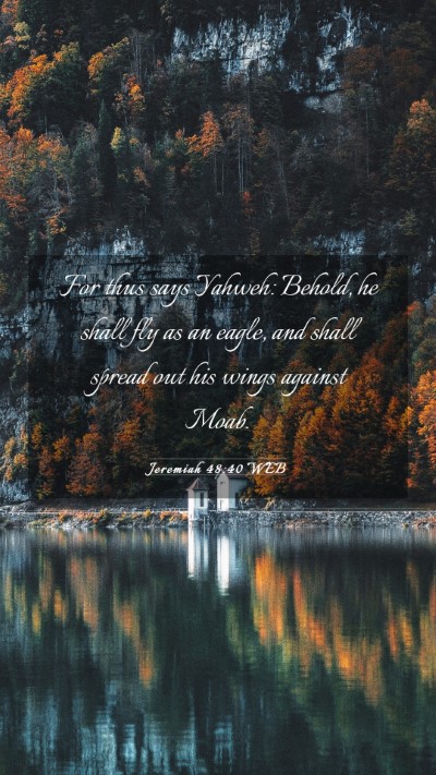 Picture 03 - Jeremiah 48:40 WEB Mobile Phone Wallpaper - For thus says Yahweh: Behold, he shall fly as an - Mobile Bible Verse Wallpaper