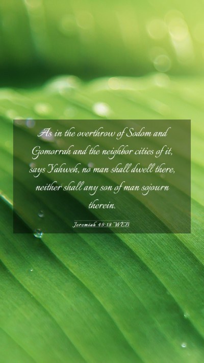 Picture 03 - Jeremiah 49:18 WEB Mobile Phone Wallpaper - As in the overthrow of Sodom and Gomorrah and the - Mobile Bible Verse Wallpaper