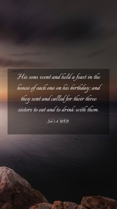Picture 03 - Job 1:4 WEB Mobile Phone Wallpaper - His sons went and held a feast in the house of - Mobile Bible Verse Wallpaper
