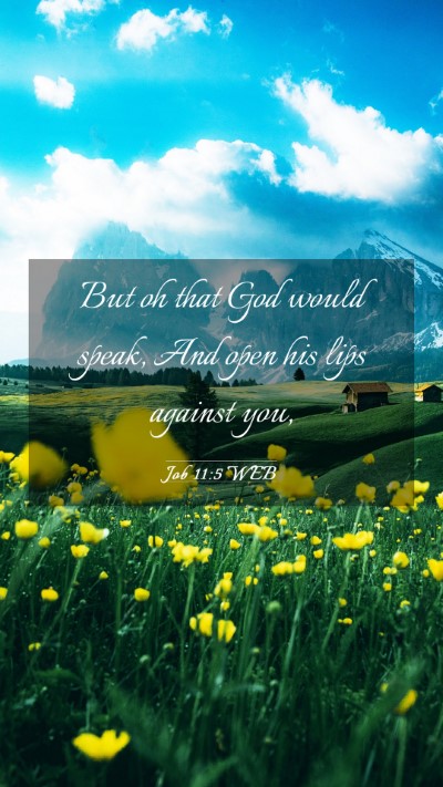 Picture 03 - Job 11:5 WEB Mobile Phone Wallpaper - But oh that God would speak, And open his lips - Mobile Bible Verse Wallpaper