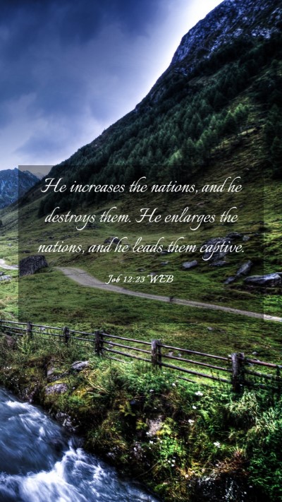 Picture 03 - Job 12:23 WEB Mobile Phone Wallpaper - He increases the nations, and he destroys them. - Mobile Bible Verse Wallpaper