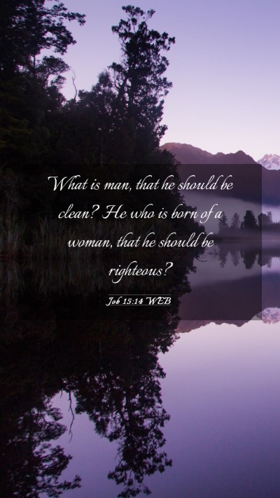 Picture 03 - Job 15:14 WEB Mobile Phone Wallpaper - What is man, that he should be clean? He who is - Mobile Bible Verse Wallpaper