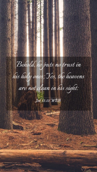 Picture 03 - Job 15:15 WEB Mobile Phone Wallpaper - Behold, he puts no trust in his holy ones; Yes, - Mobile Bible Verse Wallpaper