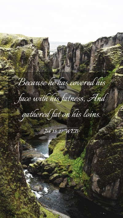 Picture 03 - Job 15:27 WEB Mobile Phone Wallpaper - Because he has covered his face with his fatness, - Mobile Bible Verse Wallpaper