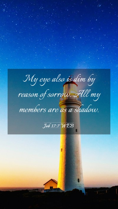 Picture 03 - Job 17:7 WEB Mobile Phone Wallpaper - My eye also is dim by reason of sorrow. All my - Mobile Bible Verse Wallpaper