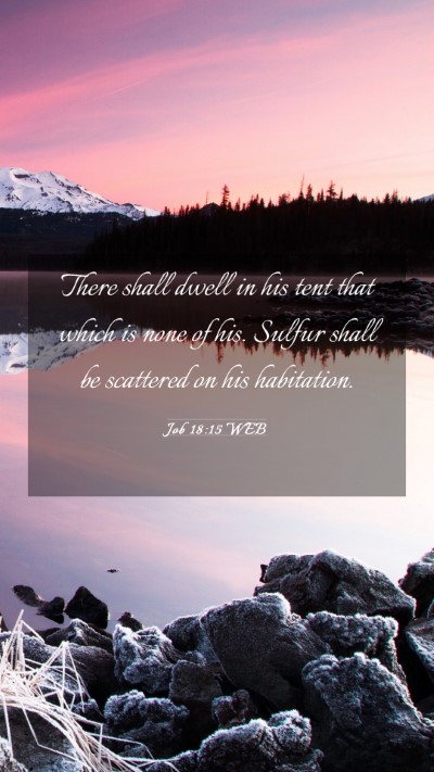 Picture 03 - Job 18:15 WEB Mobile Phone Wallpaper - There shall dwell in his tent that which is none - Mobile Bible Verse Wallpaper