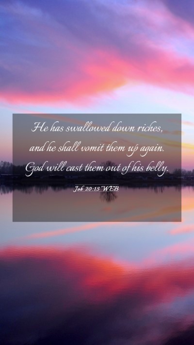 Picture 03 - Job 20:15 WEB Mobile Phone Wallpaper - He has swallowed down riches, and he shall vomit - Mobile Bible Verse Wallpaper