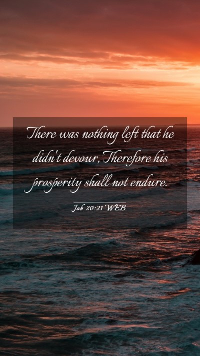 Picture 03 - Job 20:21 WEB Mobile Phone Wallpaper - There was nothing left that he didn't devour, - Mobile Bible Verse Wallpaper