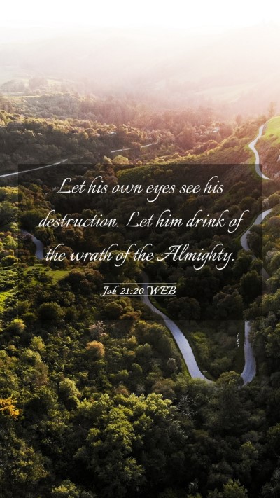 Picture 03 - Job 21:20 WEB Mobile Phone Wallpaper - Let his own eyes see his destruction. Let him - Mobile Bible Verse Wallpaper