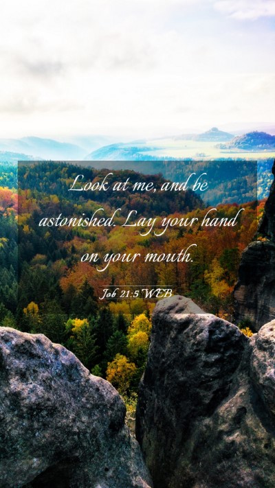 Picture 03 - Job 21:5 WEB Mobile Phone Wallpaper - Look at me, and be astonished. Lay your hand on - Mobile Bible Verse Wallpaper