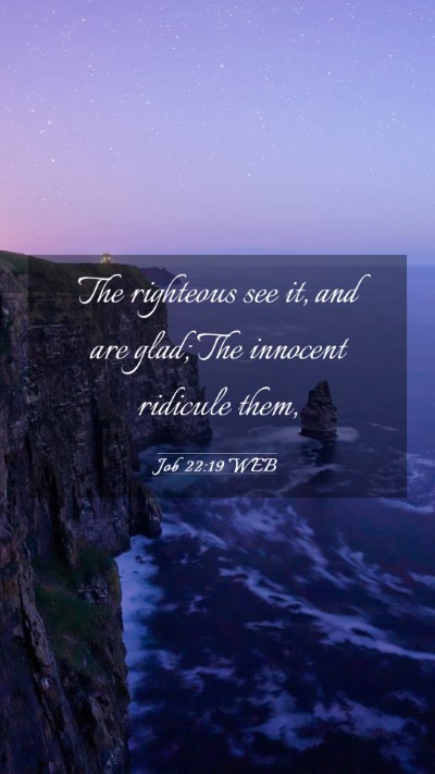Picture 03 - Job 22:19 WEB Mobile Phone Wallpaper - The righteous see it, and are glad; The innocent - Mobile Bible Verse Wallpaper