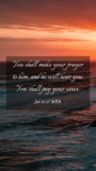 Picture 03 - Job 22:27 WEB Mobile Phone Wallpaper - You shall make your prayer to him, and he will - Mobile Bible Verse Wallpaper
