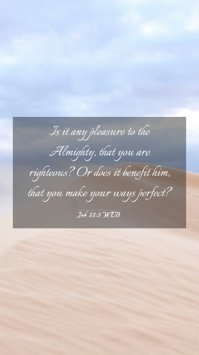 Picture 03 - Job 22:3 WEB Mobile Phone Wallpaper - Is it any pleasure to the Almighty, that you are - Mobile Bible Verse Wallpaper