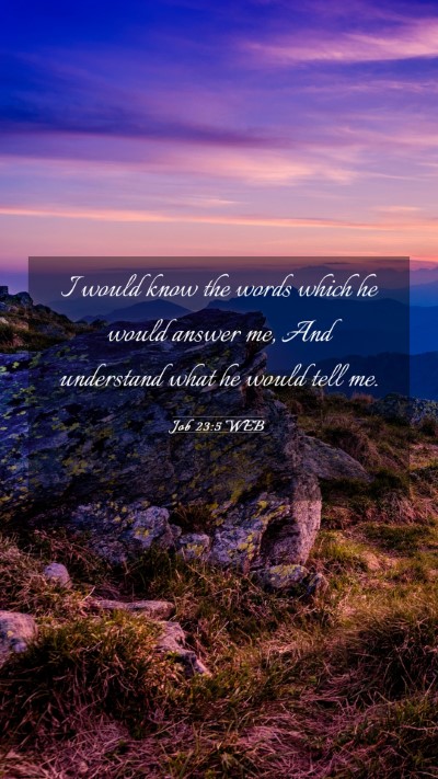 Picture 03 - Job 23:5 WEB Mobile Phone Wallpaper - I would know the words which he would answer me, - Mobile Bible Verse Wallpaper