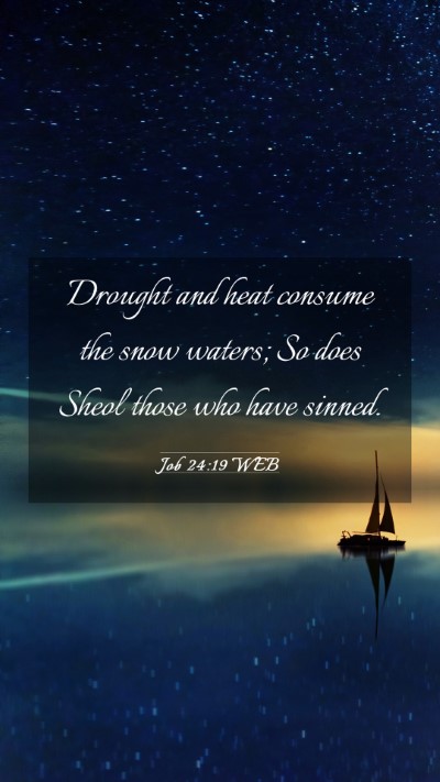 Picture 03 - Job 24:19 WEB Mobile Phone Wallpaper - Drought and heat consume the snow waters; So does - Mobile Bible Verse Wallpaper