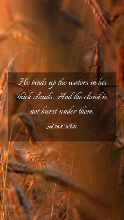 Picture 03 - Job 26:8 WEB Mobile Phone Wallpaper - He binds up the waters in his thick clouds, And - Mobile Bible Verse Wallpaper