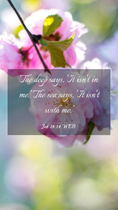 Picture 03 - Job 28:14 WEB Mobile Phone Wallpaper - The deep says, 'It isn't in me.' The sea says, - Mobile Bible Verse Wallpaper