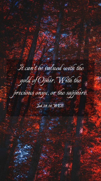 Picture 03 - Job 28:16 WEB Mobile Phone Wallpaper - It can't be valued with the gold of Ophir, With - Mobile Bible Verse Wallpaper