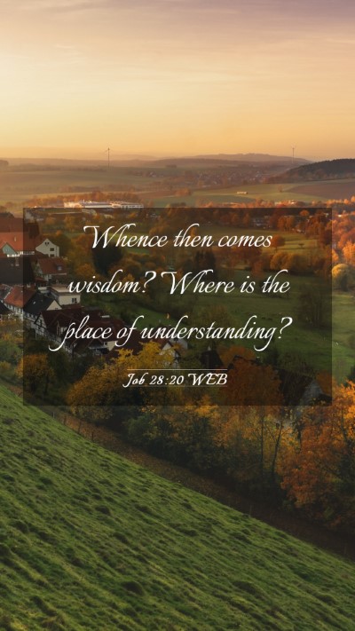Picture 03 - Job 28:20 WEB Mobile Phone Wallpaper - Whence then comes wisdom? Where is the place of - Mobile Bible Verse Wallpaper