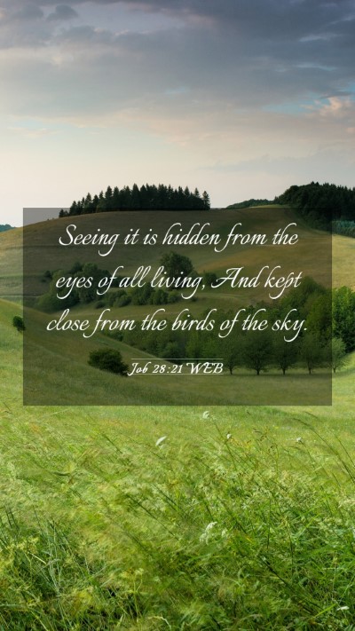 Picture 03 - Job 28:21 WEB Mobile Phone Wallpaper - Seeing it is hidden from the eyes of all living, - Mobile Bible Verse Wallpaper