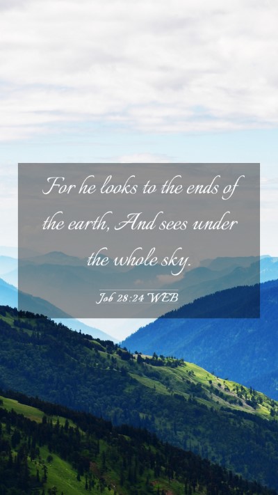 Picture 03 - Job 28:24 WEB Mobile Phone Wallpaper - For he looks to the ends of the earth, And sees - Mobile Bible Verse Wallpaper