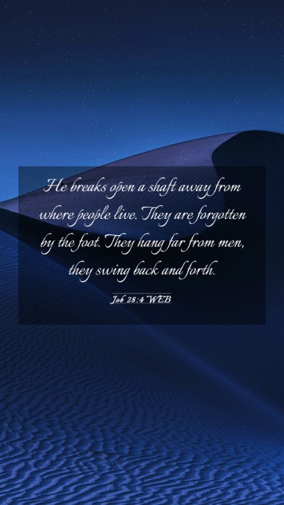 Picture 03 - Job 28:4 WEB Mobile Phone Wallpaper - He breaks open a shaft away from where people - Mobile Bible Verse Wallpaper
