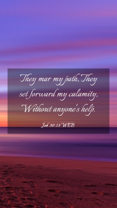 Picture 03 - Job 30:13 WEB Mobile Phone Wallpaper - They mar my path, They set forward my calamity, - Mobile Bible Verse Wallpaper