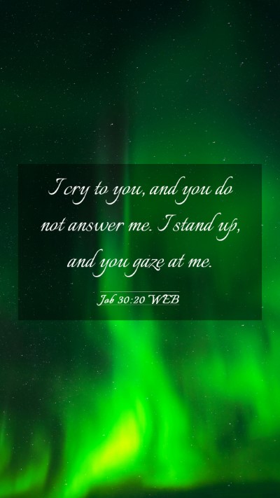 Picture 03 - Job 30:20 WEB Mobile Phone Wallpaper - I cry to you, and you do not answer me. I stand - Mobile Bible Verse Wallpaper