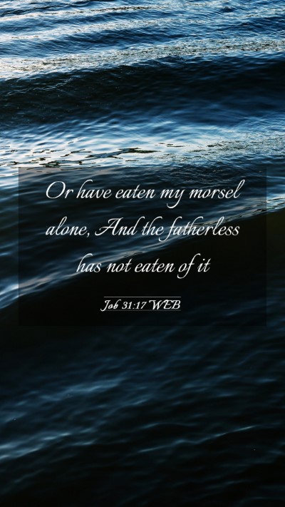 Picture 03 - Job 31:17 WEB Mobile Phone Wallpaper - Or have eaten my morsel alone, And the fatherless - Mobile Bible Verse Wallpaper