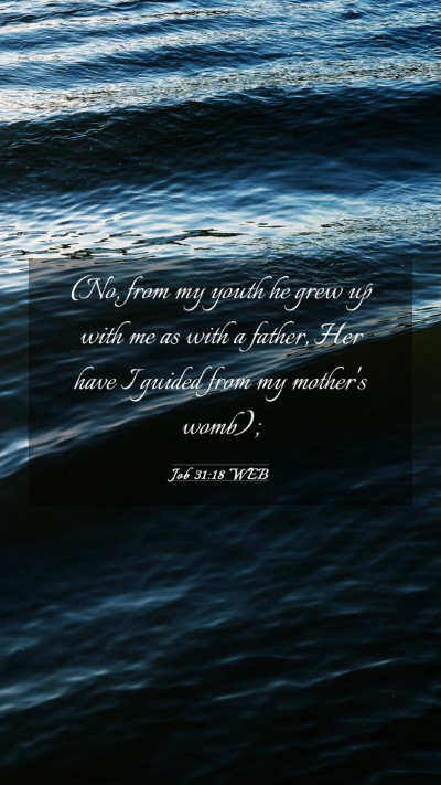 Picture 03 - Job 31:18 WEB Mobile Phone Wallpaper - (No, from my youth he grew up with me as with a - Mobile Bible Verse Wallpaper