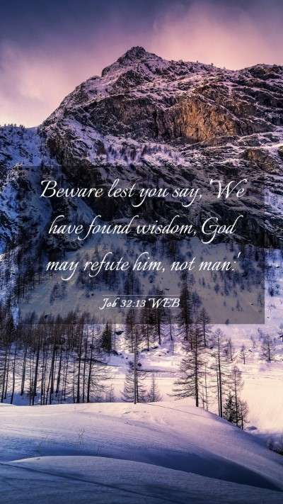 Picture 03 - Job 32:13 WEB Mobile Phone Wallpaper - Beware lest you say, 'We have found wisdom, God - Mobile Bible Verse Wallpaper