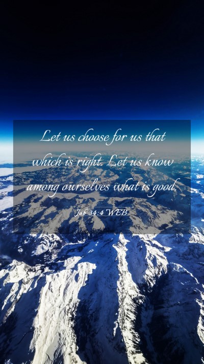 Picture 03 - Job 34:4 WEB Mobile Phone Wallpaper - Let us choose for us that which is right. Let us - Mobile Bible Verse Wallpaper