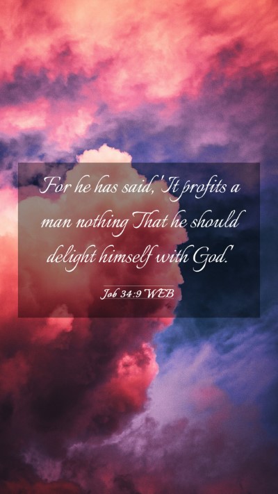 Picture 03 - Job 34:9 WEB Mobile Phone Wallpaper - For he has said, 'It profits a man nothing That - Mobile Bible Verse Wallpaper