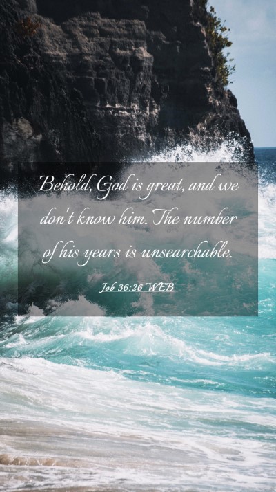 Picture 03 - Job 36:26 WEB Mobile Phone Wallpaper - Behold, God is great, and we don't know him. The - Mobile Bible Verse Wallpaper