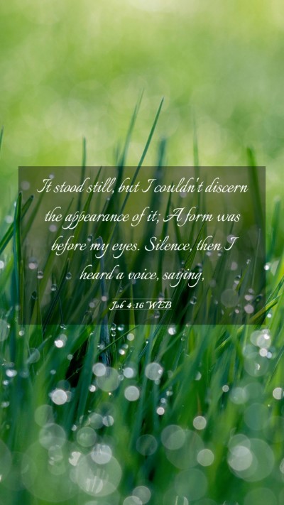 Picture 03 - Job 4:16 WEB Mobile Phone Wallpaper - It stood still, but I couldn't discern the - Mobile Bible Verse Wallpaper
