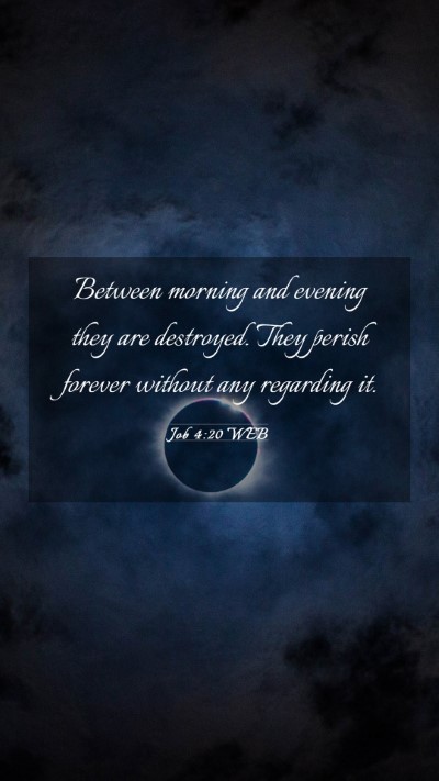 Picture 03 - Job 4:20 WEB Mobile Phone Wallpaper - Between morning and evening they are destroyed. - Mobile Bible Verse Wallpaper