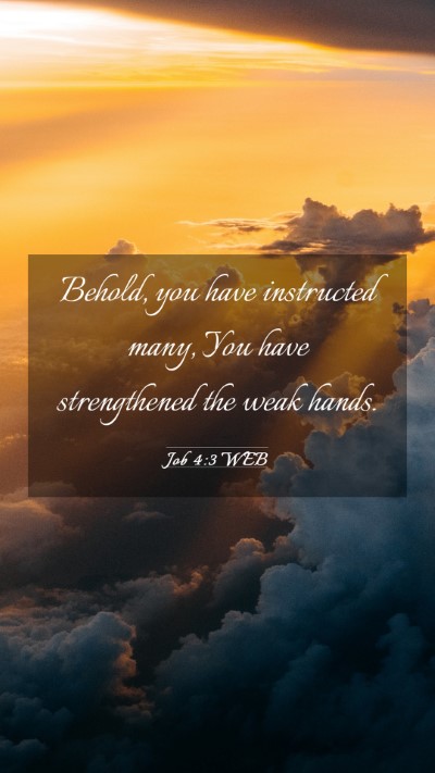 Picture 03 - Job 4:3 WEB Mobile Phone Wallpaper - Behold, you have instructed many, You have - Mobile Bible Verse Wallpaper