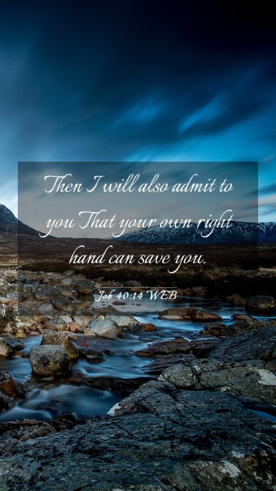 Picture 03 - Job 40:14 WEB Mobile Phone Wallpaper - Then I will also admit to you That your own right - Mobile Bible Verse Wallpaper