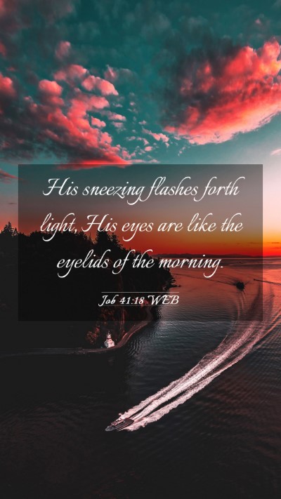 Picture 03 - Job 41:18 WEB Mobile Phone Wallpaper - His sneezing flashes forth light, His eyes are - Mobile Bible Verse Wallpaper