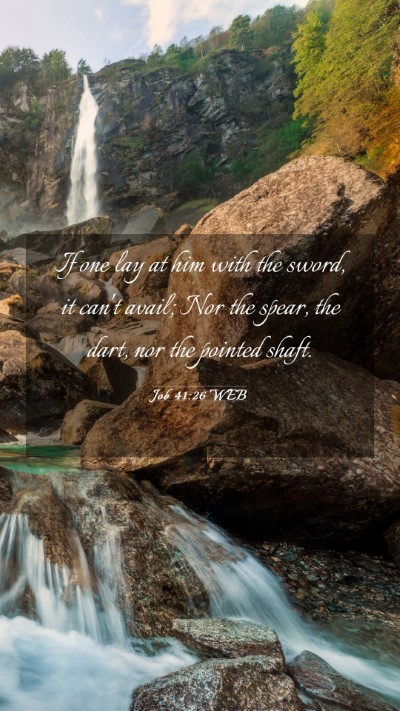 Picture 03 - Job 41:26 WEB Mobile Phone Wallpaper - If one lay at him with the sword, it can't avail; - Mobile Bible Verse Wallpaper