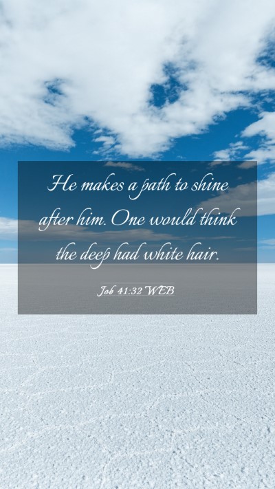 Picture 03 - Job 41:32 WEB Mobile Phone Wallpaper - He makes a path to shine after him. One would - Mobile Bible Verse Wallpaper