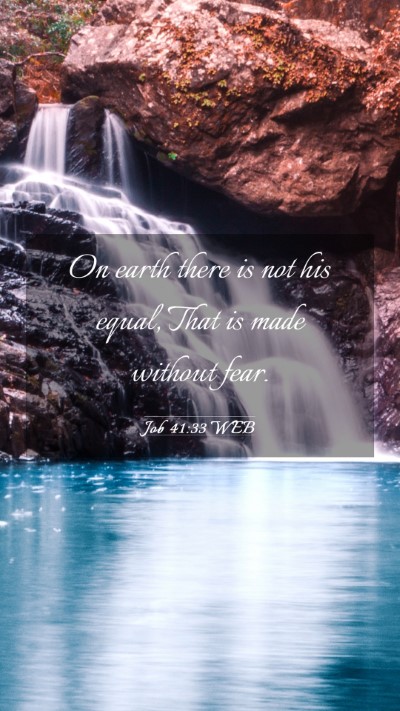 Picture 03 - Job 41:33 WEB Mobile Phone Wallpaper - On earth there is not his equal, That is made - Mobile Bible Verse Wallpaper