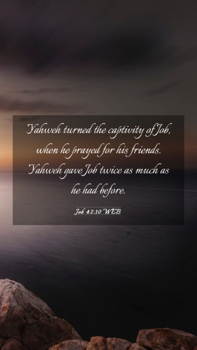 Picture 03 - Job 42:10 WEB Mobile Phone Wallpaper - Yahweh turned the captivity of Job, when he - Mobile Bible Verse Wallpaper