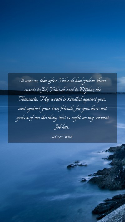 Picture 03 - Job 42:7 WEB Mobile Phone Wallpaper - It was so, that after Yahweh had spoken these - Mobile Bible Verse Wallpaper
