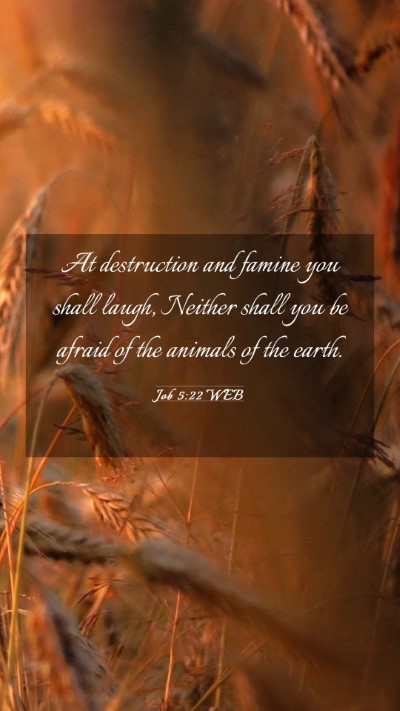 Picture 03 - Job 5:22 WEB Mobile Phone Wallpaper - At destruction and famine you shall laugh, - Mobile Bible Verse Wallpaper