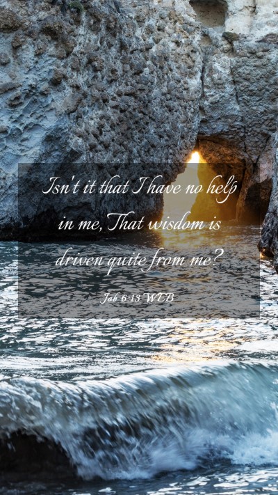 Picture 03 - Job 6:13 WEB Mobile Phone Wallpaper - Isn't it that I have no help in me, That wisdom - Mobile Bible Verse Wallpaper